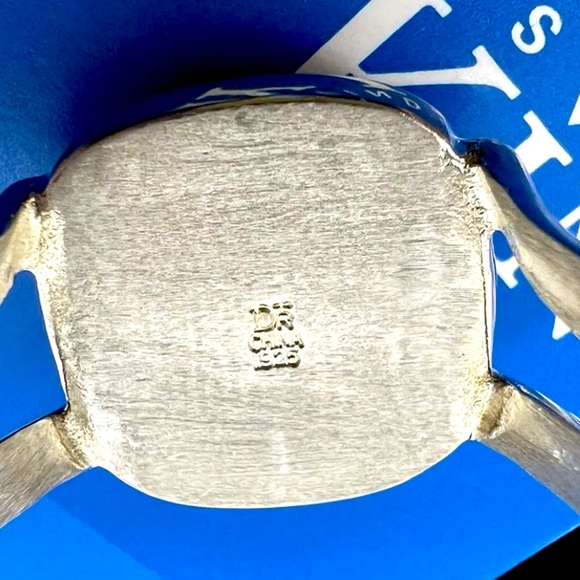 M JAY KING DTR Sterling Silver Rainbow Calsilica Cabochon Square Ring Sz 11 NWT - Picture 5 of 7